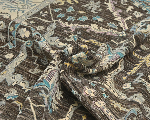 9x12 Zeigler Brown Afghan Hand Knotted Wool Area Rug